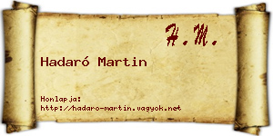 Hadaró Martin névjegykártya