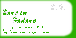 martin hadaro business card